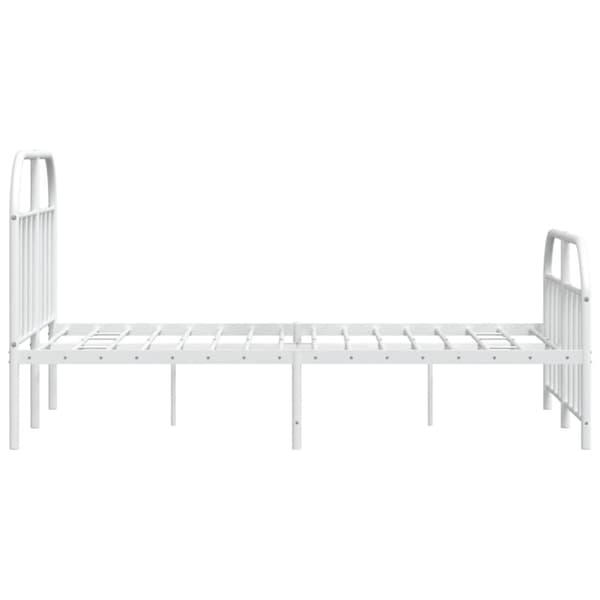 sengeramme med sengegavl og fodgærde 120x200 cm metal hvid