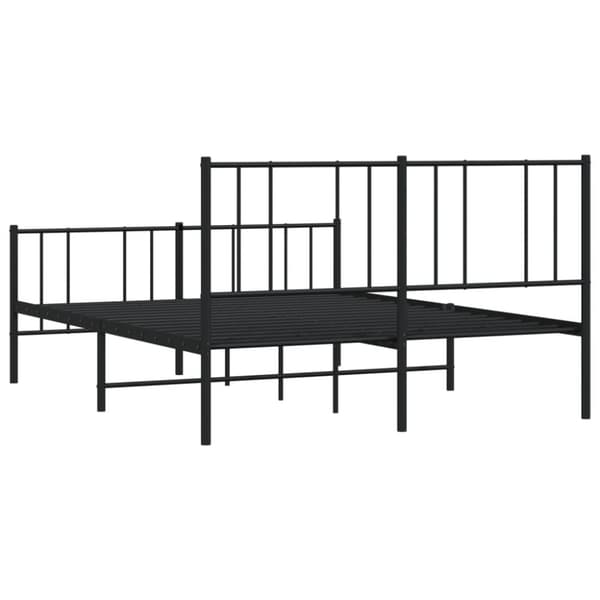 sengeramme med sengegavl og fodgærde 120x200 cm metal sort