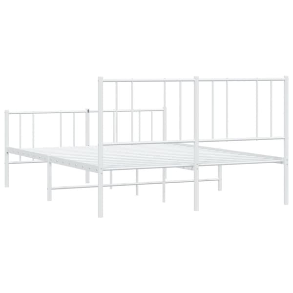 sengeramme med sengegavl og fodgærde 120x200 cm metal hvid