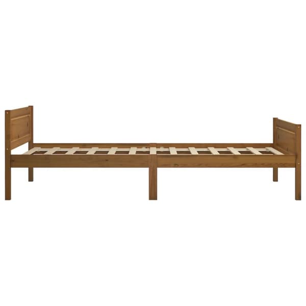 Sängynrunko täysi mänty hunajanruskea 100x200 cm