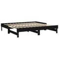 Miniatyrbillede 7 af 10: daybed med udtræk 2x(90x190) cm massivt fyrretræ sort