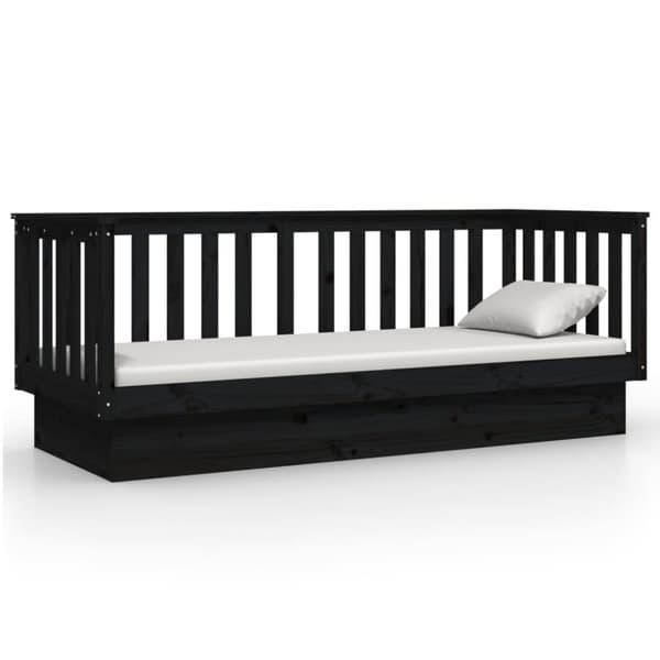 daybed 90x190 cm massivt fyrretræ sort