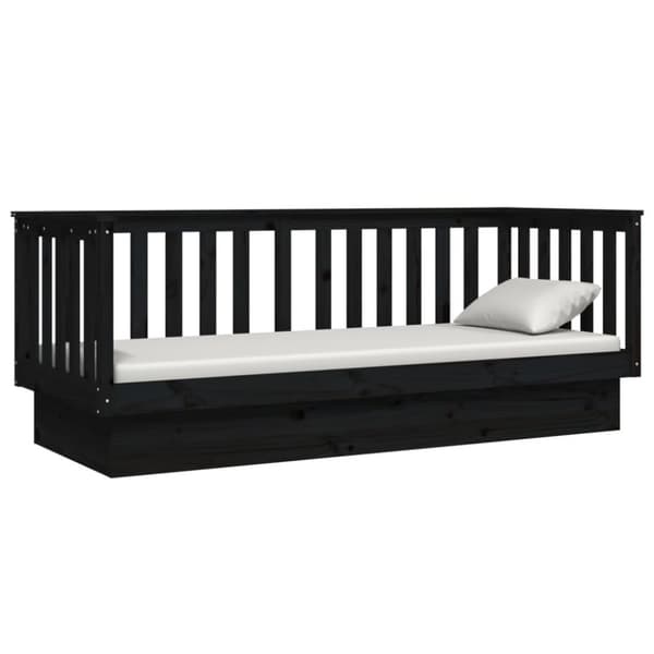 daybed 90x190 cm massivt fyrretræ sort