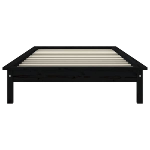 Sängynrunko musta 90x200 cm täysi mänty
