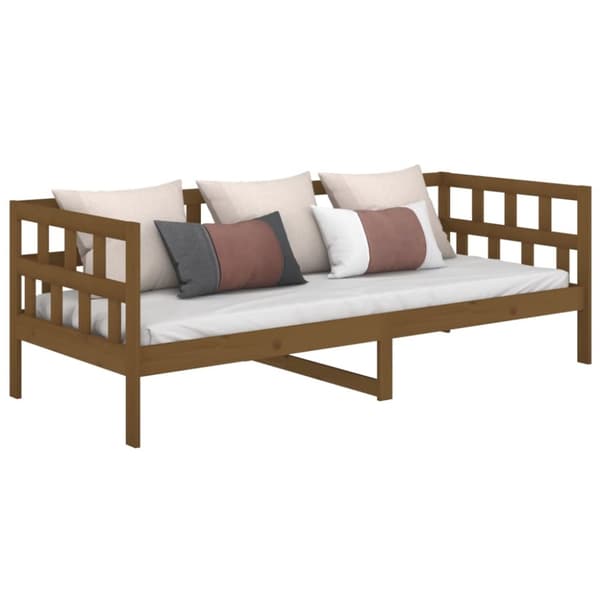 daybed 80x200 cm massivt fyrretræ gyldenbrun