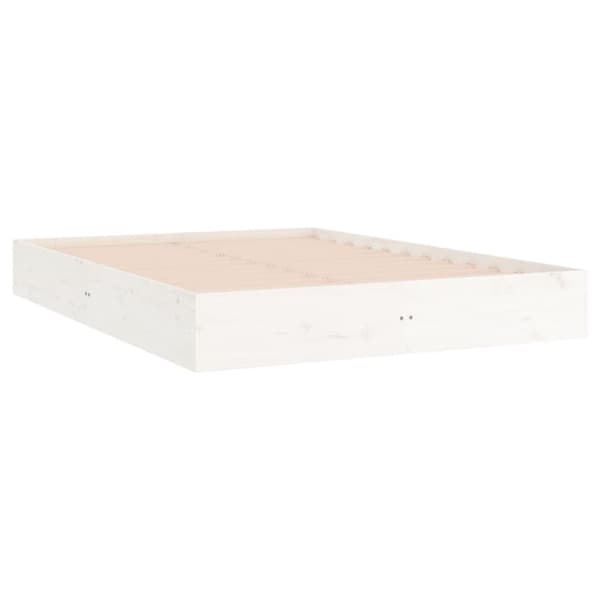 sengeramme 200x200 cm massivt træ hvid