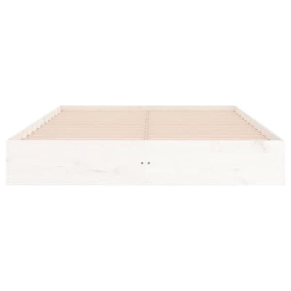 sengeramme 200x200 cm massivt træ hvid