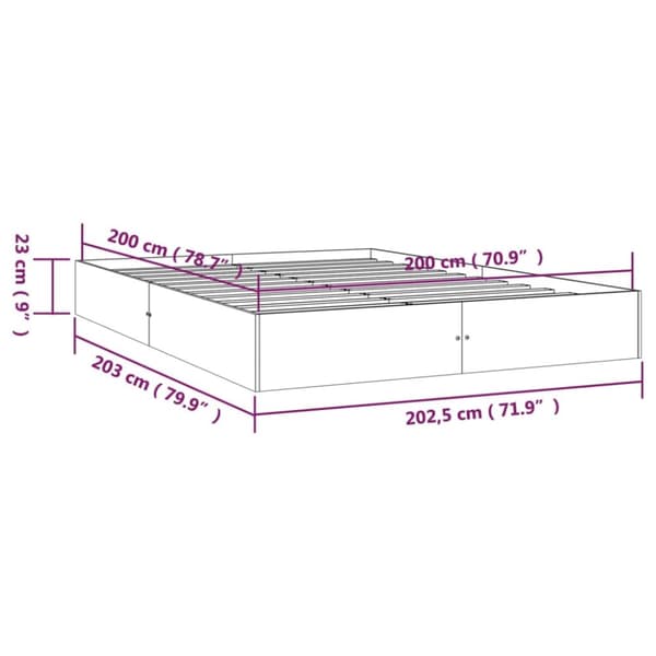 sengeramme 200x200 cm massivt træ hvid