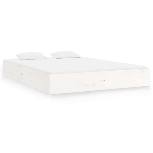 sengeramme 200x200 cm massivt træ hvid