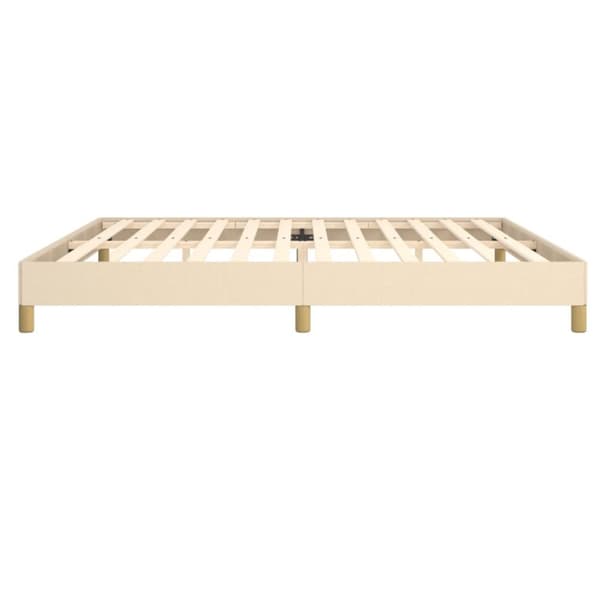 sengeramme uden madras 200x200 cm stof cremefarvet