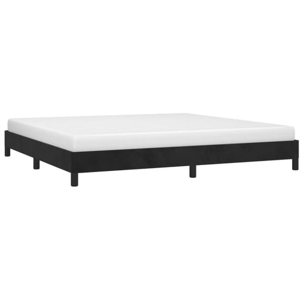 sengeramme 200x200 cm fløjl sort