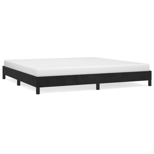 sengeramme 200x200 cm fløjl sort