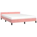 Miniatyrbillede 3 af 9: sengeramme med sengegavl 140x200 cm fløjl pink