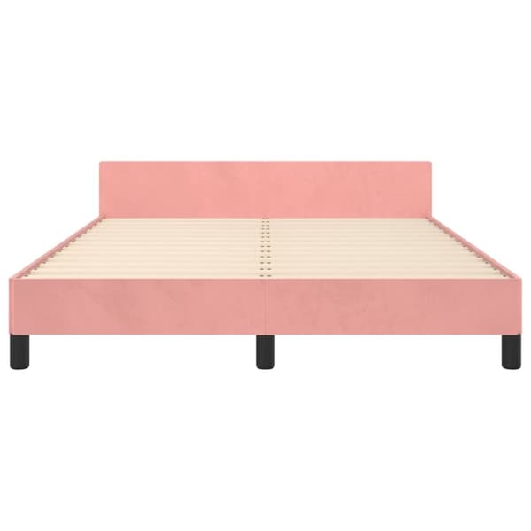sengeramme med sengegavl 140x200 cm fløjl pink
