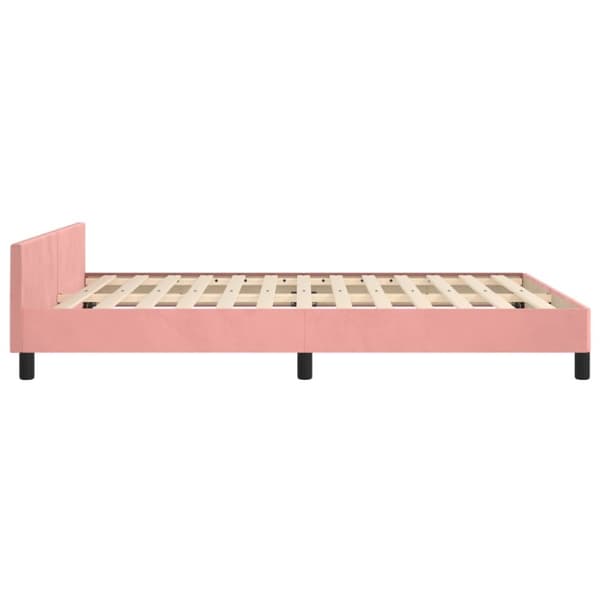 sengeramme med sengegavl 140x200 cm fløjl pink