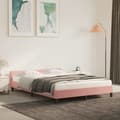 Miniatyrbillede 1 af 9: sengeramme med sengegavl 140x200 cm fløjl pink