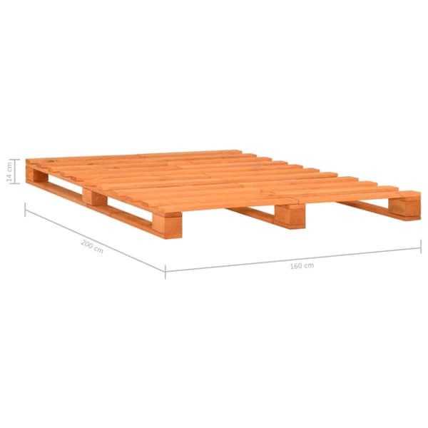palleseng massivt fyrretræ 160 x 200 cm brun