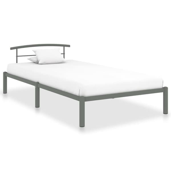 Sängynrunko harmaa metalli 90x200 cm