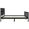Miniatyrbillede 7 af 10: sengeramme med sengegavl 200x200 cm massivt træ sort