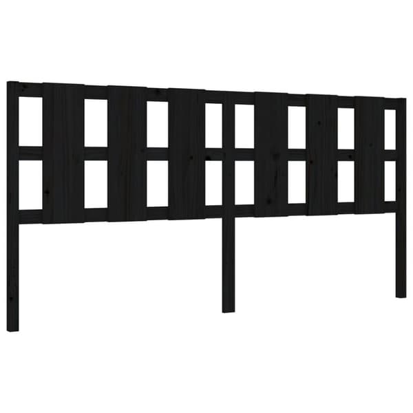 sengeramme med sengegavl 200x200 cm massivt træ sort