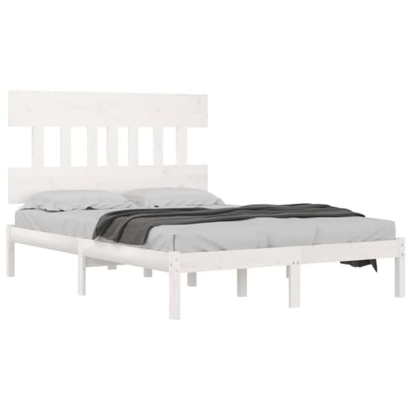 sengeramme 160x200 cm massivt træ hvid