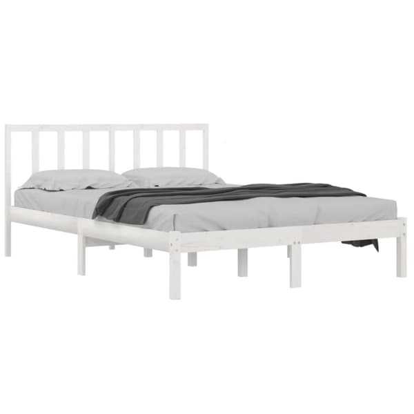 sengeramme 160x200 cm massivt fyrretræ hvid