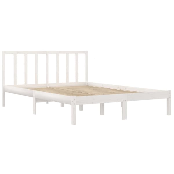 sengeramme 160x200 cm massivt fyrretræ hvid