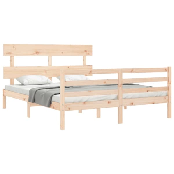 sengeramme med sengegavl 160x200 cm massivt træ