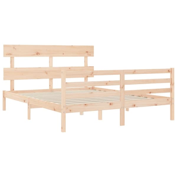 sengeramme med sengegavl 160x200 cm massivt træ