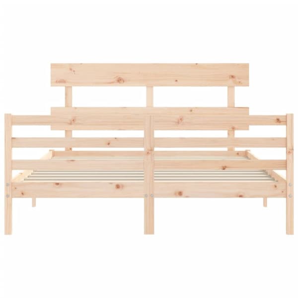 sengeramme med sengegavl 160x200 cm massivt træ