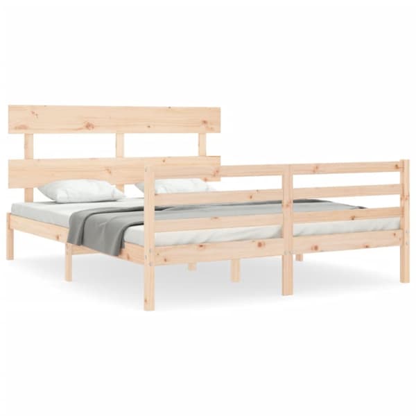 sengeramme med sengegavl 160x200 cm massivt træ