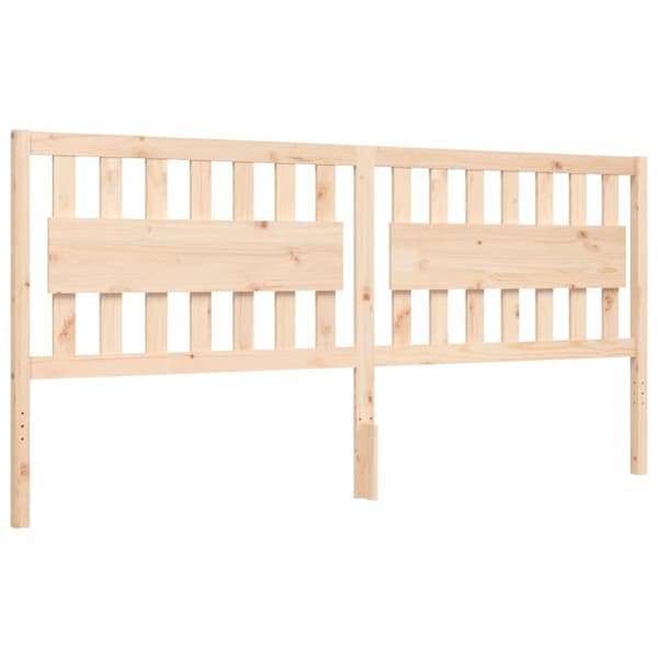 sengeramme med sengegavl 200x200 cm massivt træ