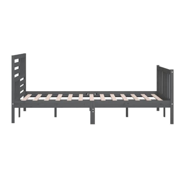 sengeramme 200x200 cm massivt træ grå