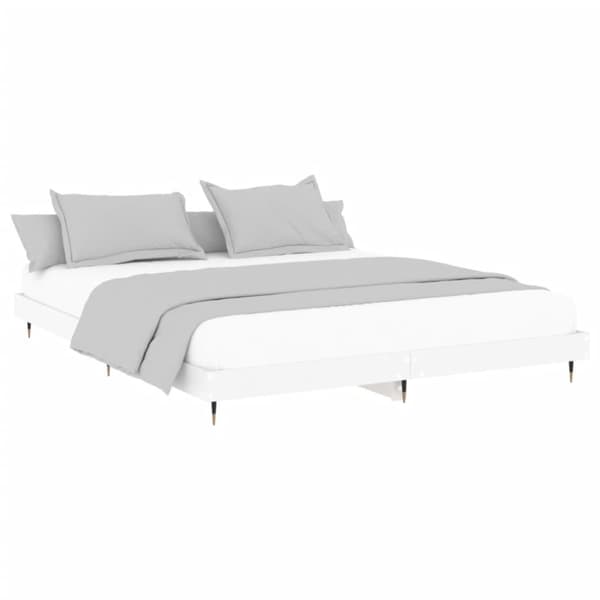 sengestel 200x200 cm konstrueret træ hvid