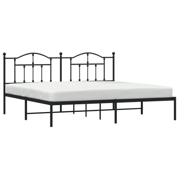 sengeramme med sengegavl 200x200 cm metal sort