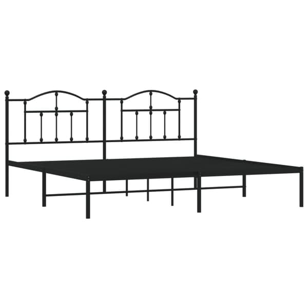 sengeramme med sengegavl 200x200 cm metal sort