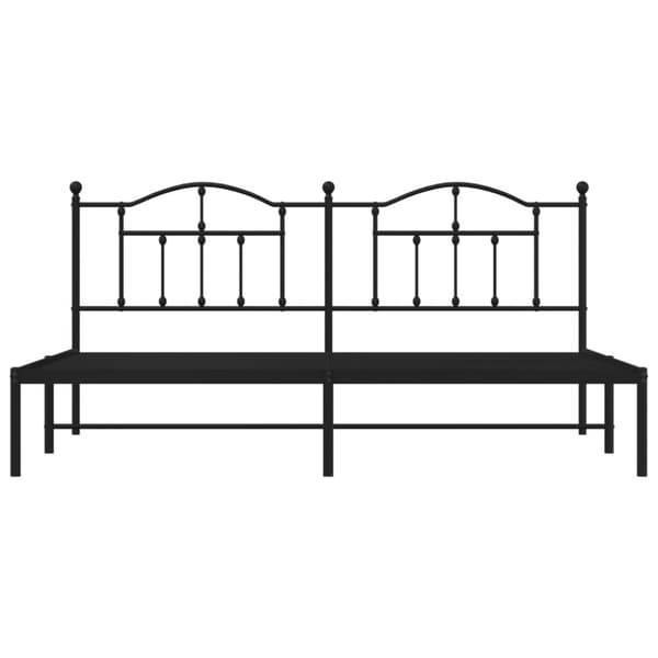 sengeramme med sengegavl 200x200 cm metal sort