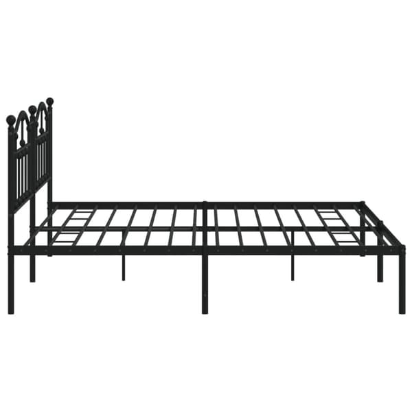 sengeramme med sengegavl 200x200 cm metal sort