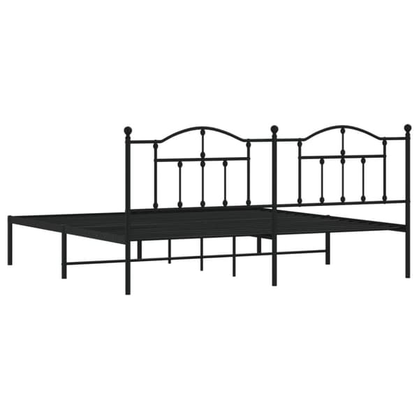 sengeramme med sengegavl 200x200 cm metal sort