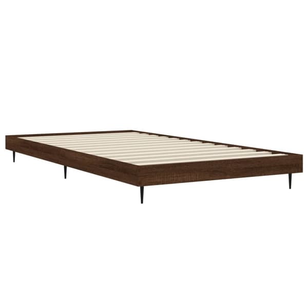 Sängram utan madrass brun ek 90x190 cm konstruerad trä