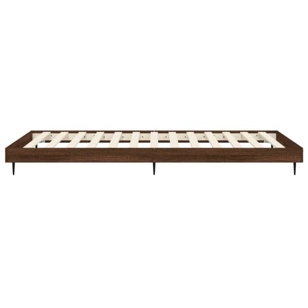 Sängram utan madrass brun ek 90x190 cm konstruerad trä