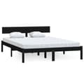 Miniatyrbillede 2 af 9: sengeramme 135x190 cm Double massivt fyrretræ sort