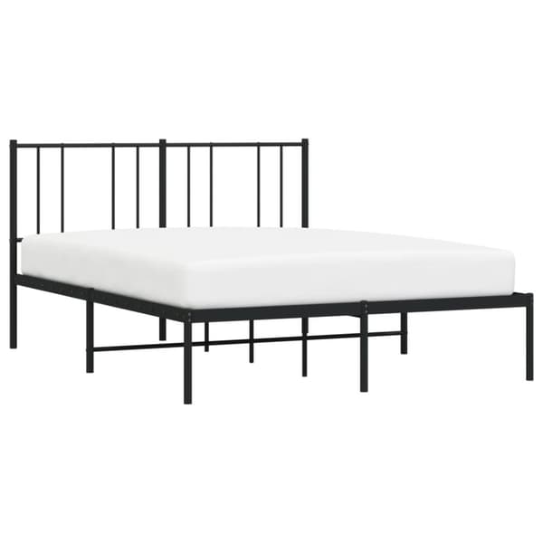 sengeramme med sengegavl 150x200 cm metal sort
