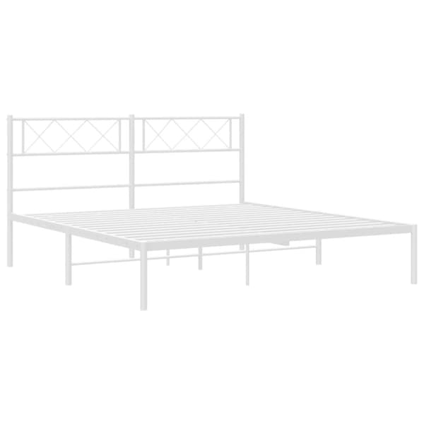 sengeramme med sengegavl 135x190 cm metal hvid