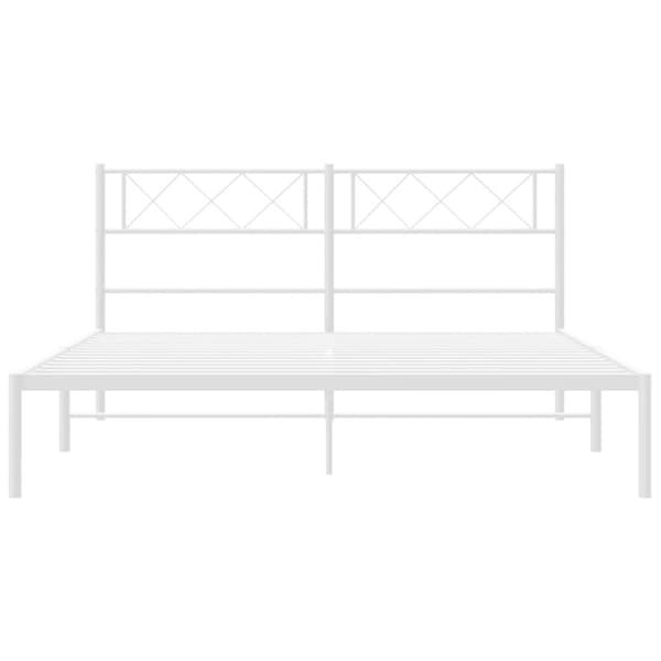 sengeramme med sengegavl 135x190 cm metal hvid