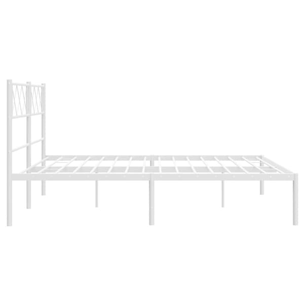 sengeramme med sengegavl 135x190 cm metal hvid