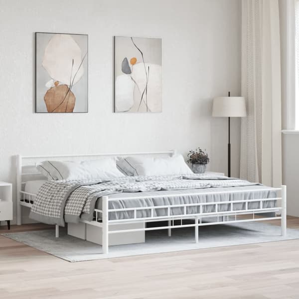 sengestel 180 x 200 cm metal hvid