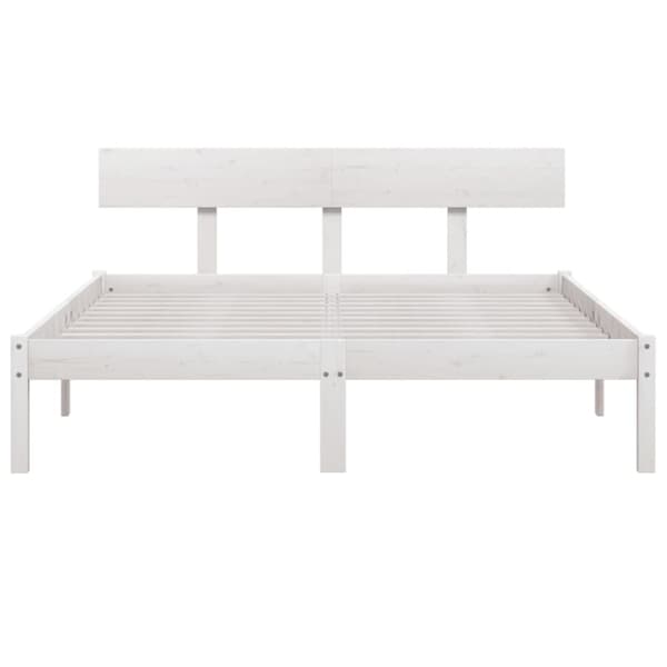 sengeramme 160x200 cm massivt fyrretræ hvid