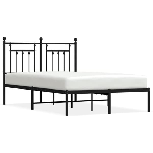 sengeramme med sengegavl 135x190 cm metal sort