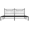Miniatyrbillede 6 af 10: sengeramme med sengegavl 193x203 cm metal sort